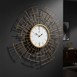 Orologio da Parete Helios in Metallo Dorato Ø67 | Design Astratto