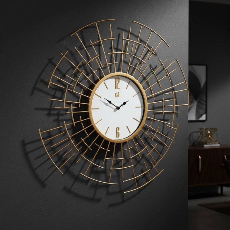 Dettaglio Struttura a Raggiera in Metallo Dorato | Orologio Design Esclusivo Helios Dettaglio Struttura a Raggiera in Metallo Dorato | Orologio Design Esclusivo Helios