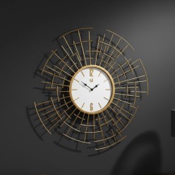 Orologio da Parete Helios in Metallo Dorato Ø67 | Design Astratto