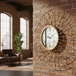 Orologio da Parete Helios Ø67 Lemoire Home | Metallo Dorato Design Astratto