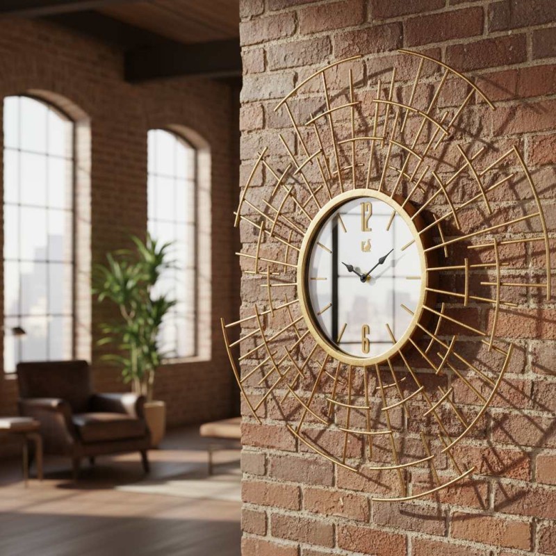 Orologio da Parete Helios Ø67 Lemoire Home | Metallo Dorato Design Astratto Orologio da Parete Helios Ø67 Lemoire Home | Metallo Dorato Design Astratto
