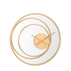 Orologio da Parete Flusso Ø60 | Metallo Dorato e Specchio | Lemoire Home Design
