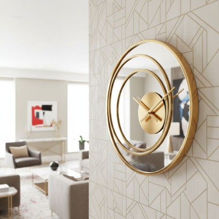 Orologio da Parete Flusso Ø60 Lemoire Home | Metallo Dorato Linee Concentriche