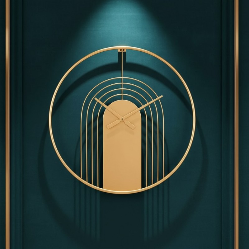 Dettaglio Archi Concentrici in Metallo Dorato | Orologio Design Esclusivo Dettaglio Archi Concentrici in Metallo Dorato | Orologio Design Esclusivo