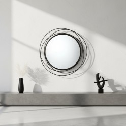 Specchiera Rotonda Lemoire Home Design Orbitale in Metallo Nero Ø80