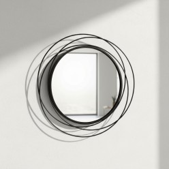Specchiera Rotonda Lemoire Home Design Orbitale in Metallo Nero Ø80