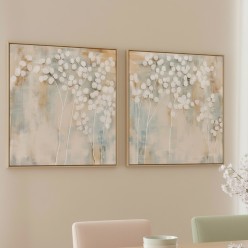 Set 2 Quadri Floreali come Ninfee di Eco 160x80 | Lemoire Home