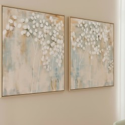 Set 2 Quadri Floreali come Ninfee di Eco 160x80 | Lemoire Home