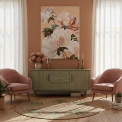 quadro dipinto a mano foglia oro giardino di persefone 120x90 lemoire home