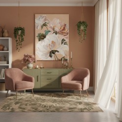 Quadro Dipinto a Mano "Giardino di Persefone" Foglia Oro 120x90 | Lemoire Home