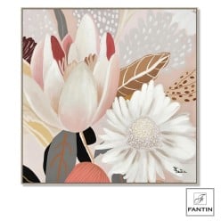 Quadro Floreale Moderno 100x100 "Giardino di Psiche" | Lemoire Home