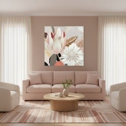 Quadro Floreale Moderno 100x100 "Giardino di Psiche" | Lemoire Home