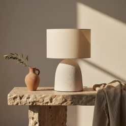 Lampada da Tavolo in Travertino - Design Mediterraneo
