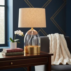 Lampada Modern Chic in Vetro e Lino