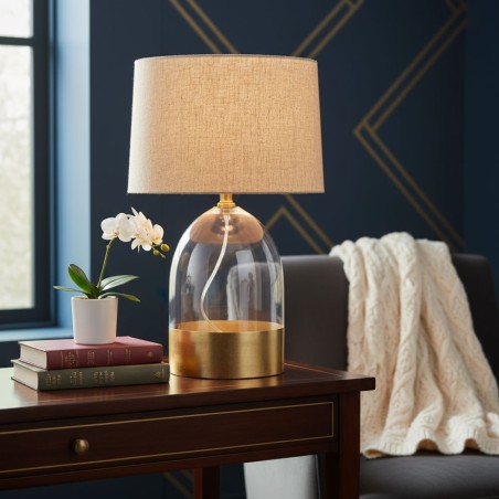 Lampada Modern Chic in Vetro e Lino
