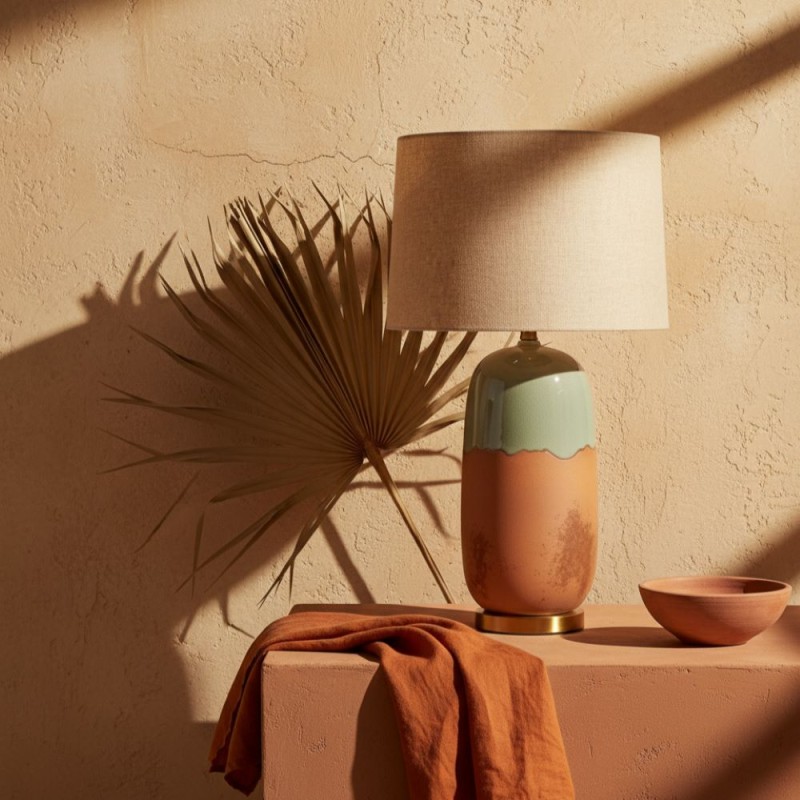 Lampada da Tavolo in Ceramica Bicolore