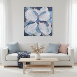 Quadro Floreale Azzurro 100x100 – L’Oca Nera | Lemoire Home