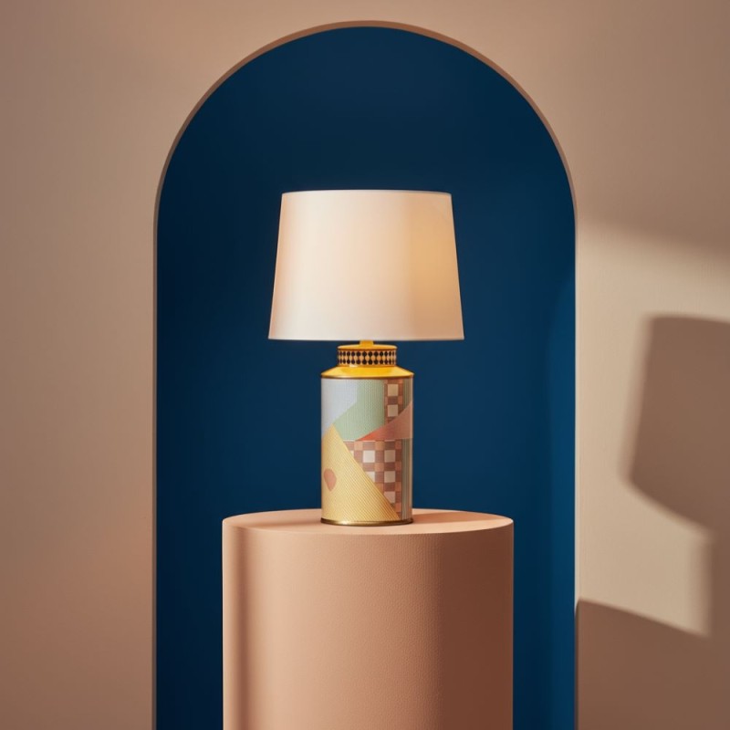 Lampada da Tavolo in Porcellana Decorata