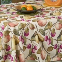 Tovaglia Persefone autunnale in Panama di Cotone con Frutta Lemoire Home