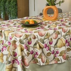 Tovaglia Persefone autunnale in Panama di Cotone con Frutta Lemoire Home