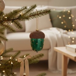 Decorazione Albero in Vetro - Ghianda EDG in verde lemoirehome