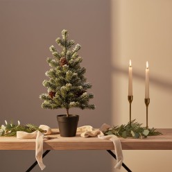 Dettaglio pigne e neve finta albero EDG
