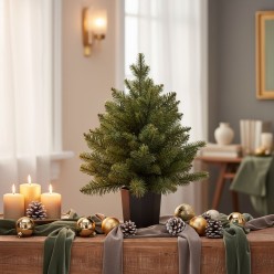 EDG Enzo De Gasperi | Mini Albero di Natale Argentato - Verde H 45 cm