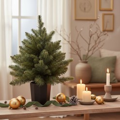 Mini Pino EDG H 45 cm decorazioni oro tavolo in legno