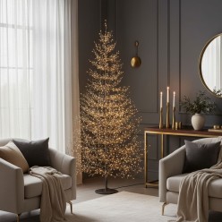 Albero LED Faggio Rich 2690 MicroLED H 210 cm in salotto moderno