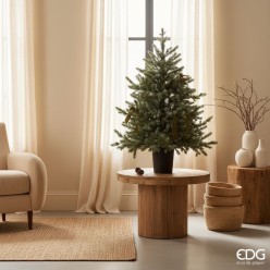 Pino Argentato Albero di Natale Folto con Vaso H 120 cm | EDG Enzo De Gasperi