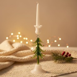 Candelabro in Vetro Soffiato a Forma di Albero di Natale