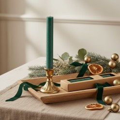 Candela a Stelo EDG Verde Bosco H24 per candelabro