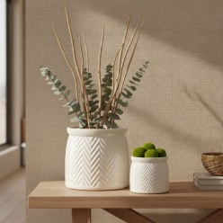 Coppia Cachepot Spiga EDG in Ceramica Testurizzata