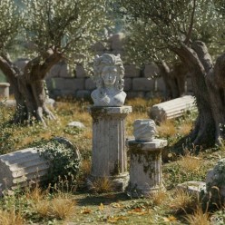 Busto Medusa in cemento - Scultura Enzo De Gasperi