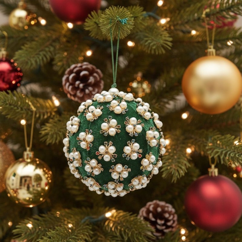 Addobbo per albero Elizabeth - Velluto verde