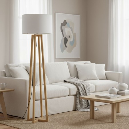 Piantana Berry in Legno Naturale e Tessuto | Stile Scandi-Chic