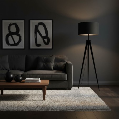 Piantana a Treppiede Nera | Eleganza e Design Industriale Chic