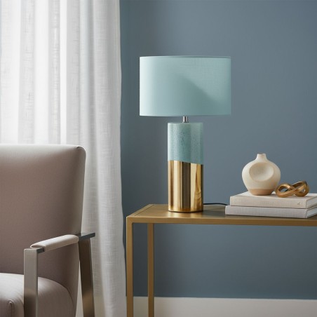 Lampada da Tavolo in Ceramica | Pavone e Oro: Design di Carattere