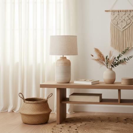 Abat-jour Woody Grande Effetto Legno | Stile Naturale e D'Impatto (H 49cm)