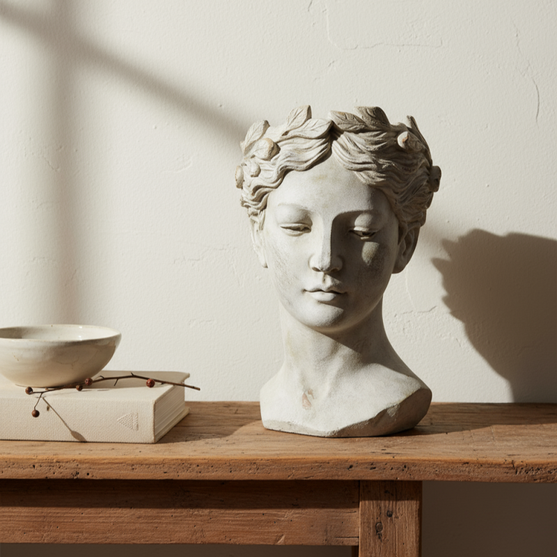Scultura Vaso Donna in Cemento | L'Eleganza Classica (H 36 cm)