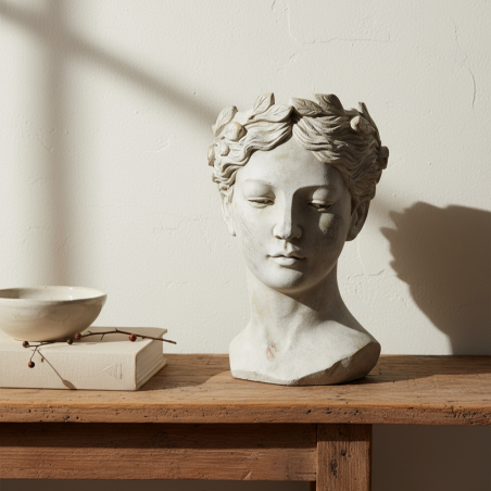Scultura Vaso Donna in Cemento | L'Eleganza Classica (H 36 cm)