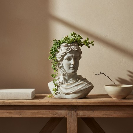 Vaso Scultura Busto Classico in Cemento | Per Interni ed Esterni (H 38 cm)