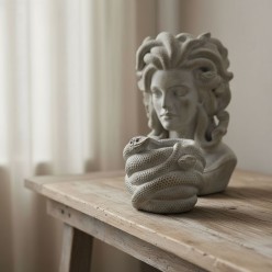 Vaso Scultoreo "Snake" in Cemento | H 15 cm | EDG