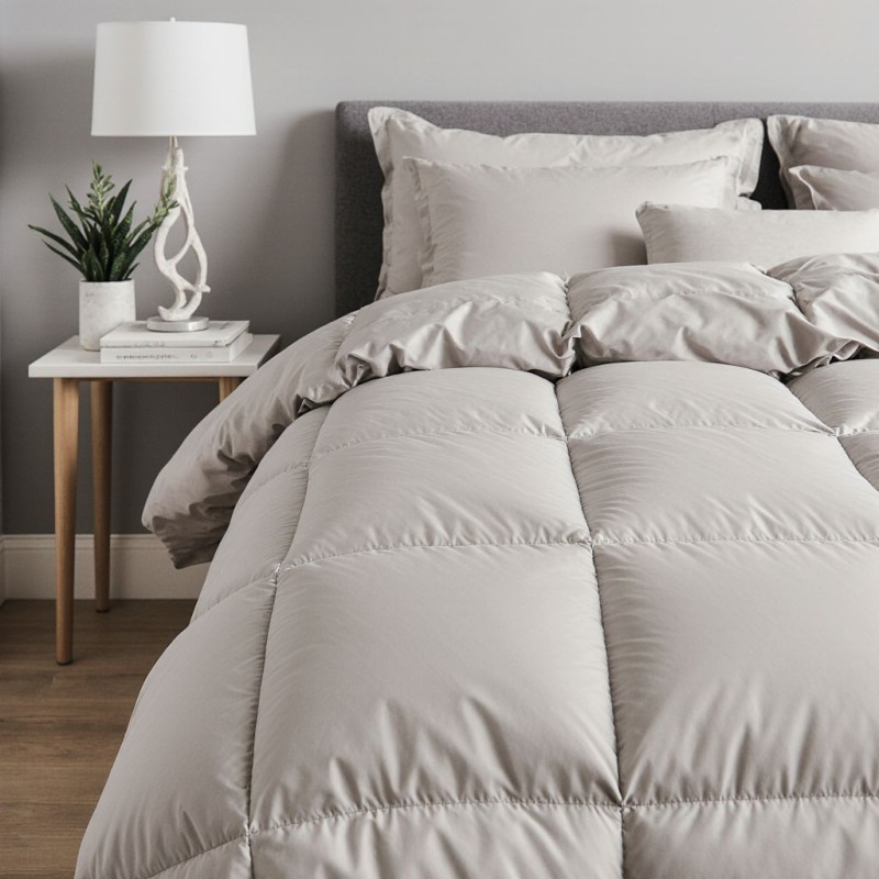 Trapunta Urania per letto matrimoniale in raso di cotone - GRIGIO PERLA dettaglio LMH