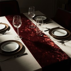 Runner rosso in velluto made in Italy collezione Ambrosia